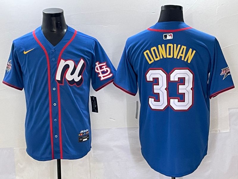 Men 2025 St.Louis Cardinals #33 Donovan Blue All star Nike MLB Jersey style 04->st.louis cardinals->MLB Jersey